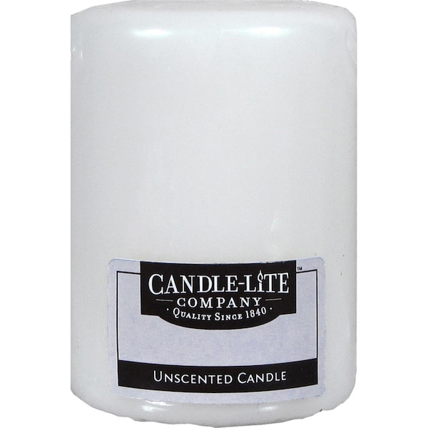 Candle Lite Candle-Lite 4 in White No Scent Pillar Candle - Pack of 12 9049190 - main